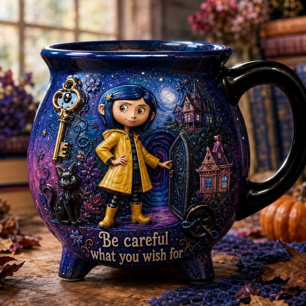 Coraline Be Careful What You Wish For Witch Cauldron Mug Coraline Be Careful What You Wish For Witch Cauldron Mug