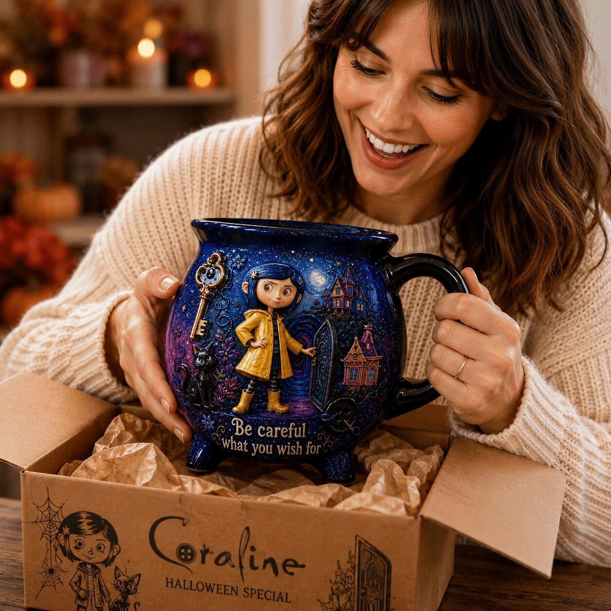 Coraline Be Careful What You Wish For Witch Cauldron Mug 5 Coraline Be Careful What You Wish For Witch Cauldron Mug