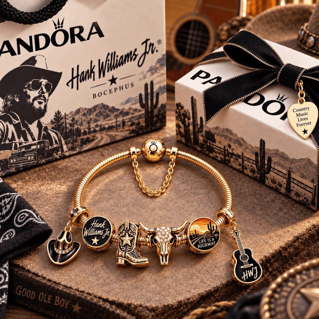 Hank Williams Jr. Gold Charm Bracelet Set Country Music Jewelry Hank Williams Jr. Gold Charm Bracelet Set Country Music Jewelry