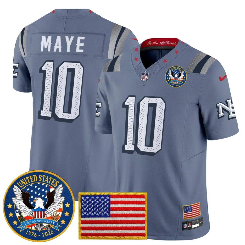 Drake Maye New England Patriots 2026 United States 250th Anniversary Football Jersey Drake Maye New England Patriots 2026 United States 250th Anniversary Football Jersey