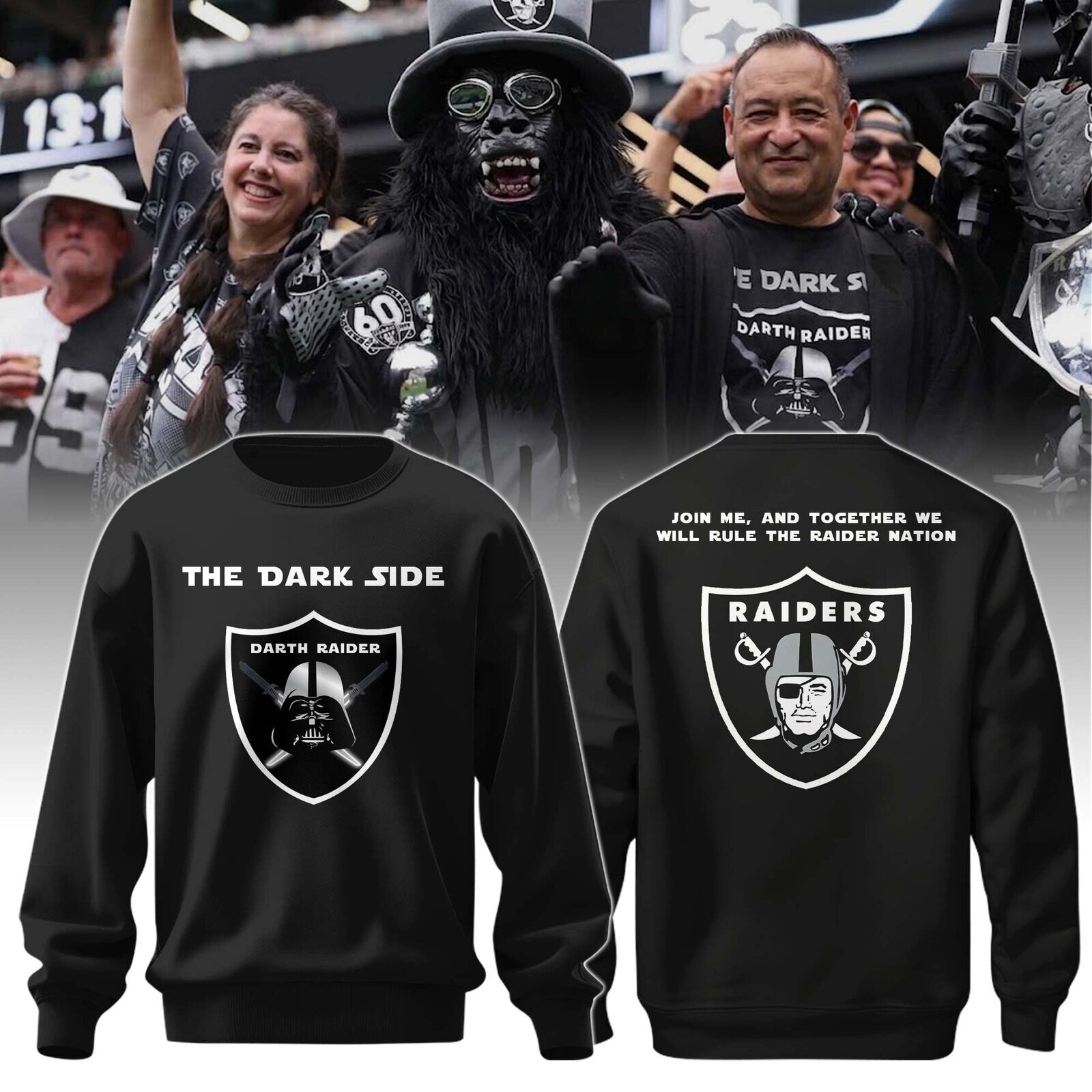 Darth Raider Star Wars Las Vegas Raiders Football Team Sweatshirt 1 Darth Raider Star Wars Las Vegas Raiders Football Team Sweatshirt