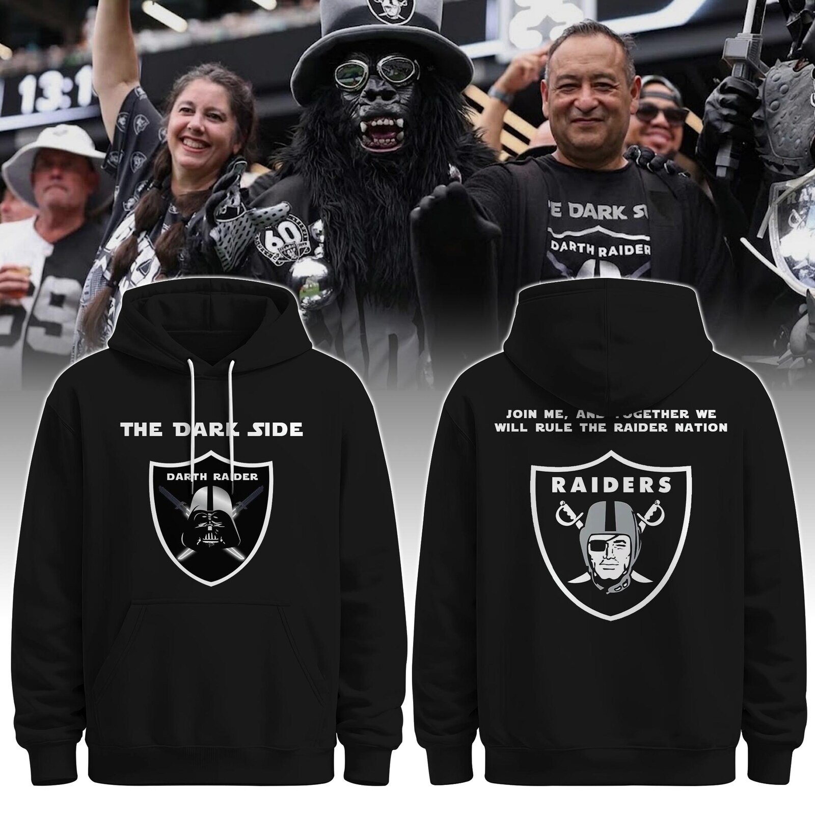 Las Vegas Raiders Darth Vader The Dark Side Black Hoodie