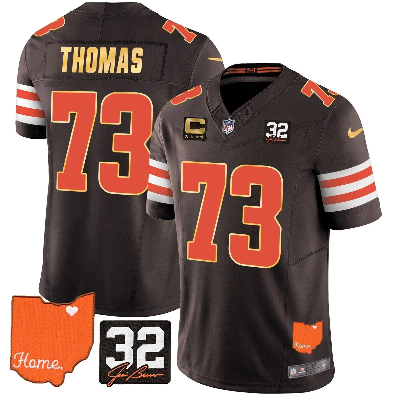 Cleveland Browns Deshaun Watson Home Patch Football Jersey
