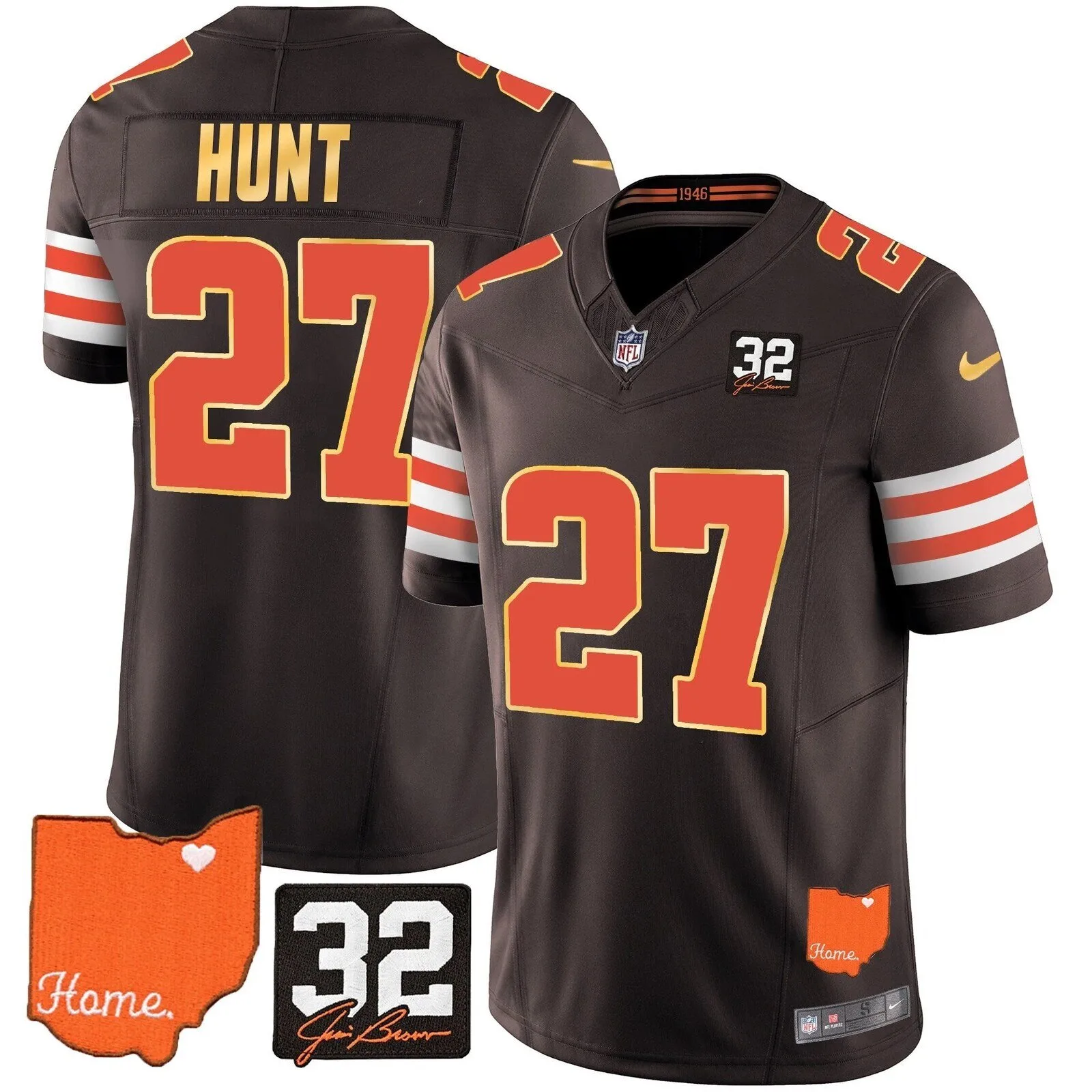Cleveland Browns Deshaun Watson Home Patch Football Jersey 33 Cleveland Browns Deshaun Watson Home Patch Football Jersey