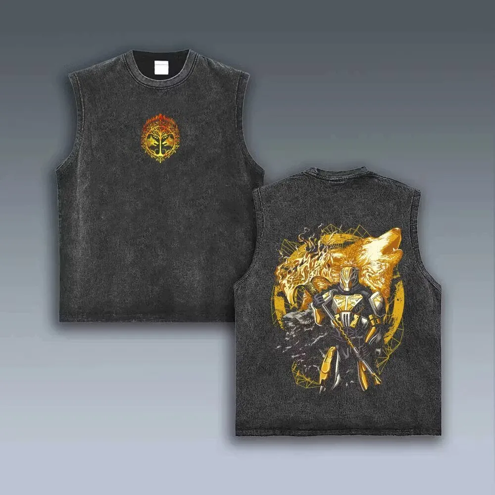 Destiny 2 Iron Banner Wolf Emblem Vintage Washed Tank Top