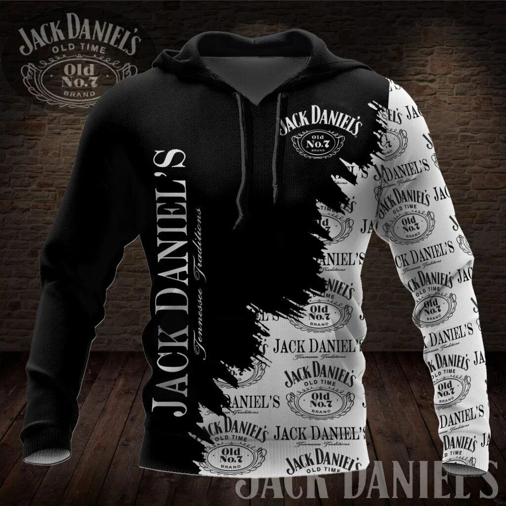 Jack Daniel's Old Number 7 Brand Tennessee Traditions Black White Hoodie