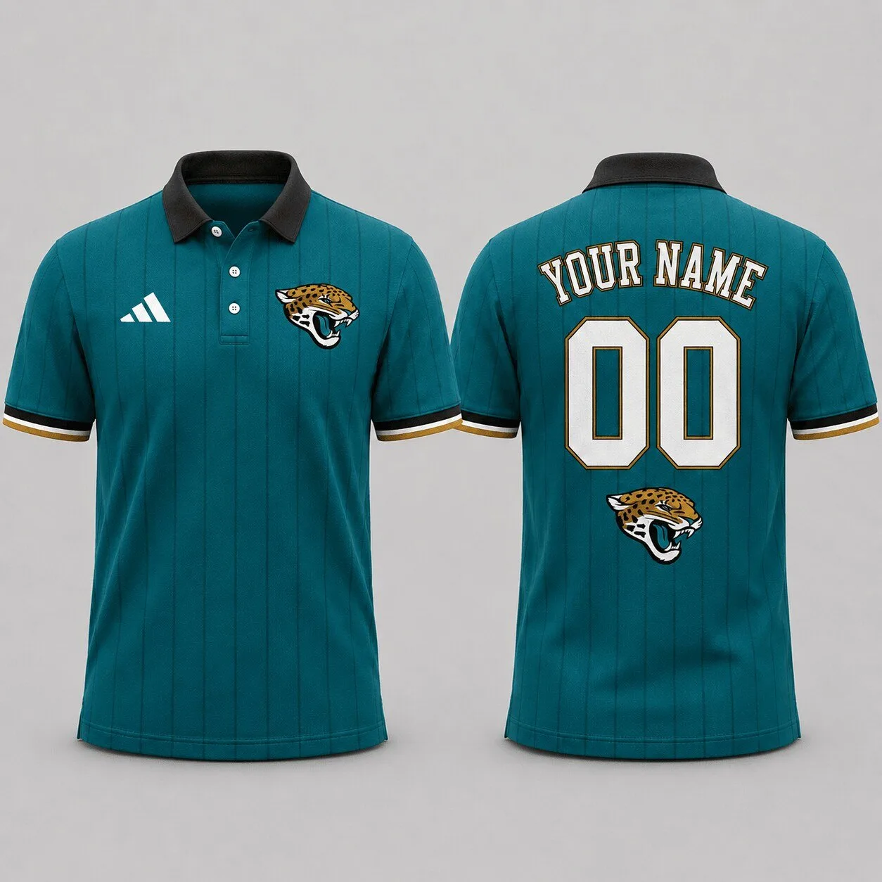 Men's Personalized Polo Shirt featuring Jacksonville Jaguars Football