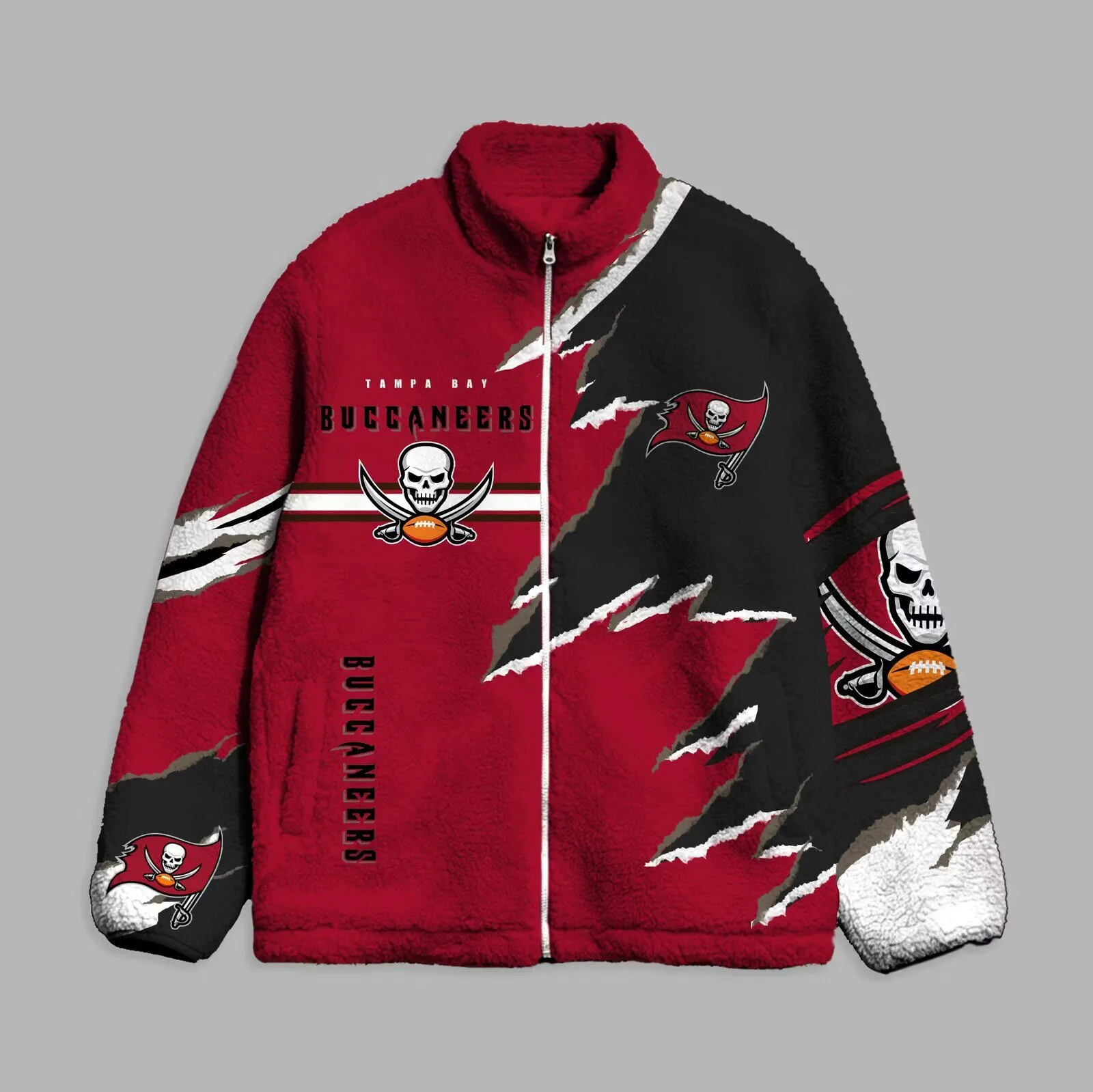 Tampa Bay Buccaneers Football Team Sherpa Fleece Jacket
