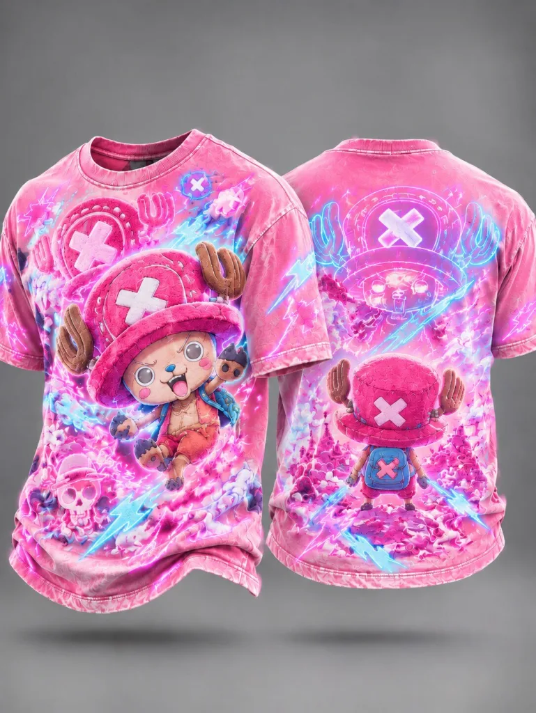 Tony Tony Chopper One Piece Neon Pink Graphic T-Shirt 35 Tony Tony Chopper One Piece Neon Pink Graphic T-Shirt