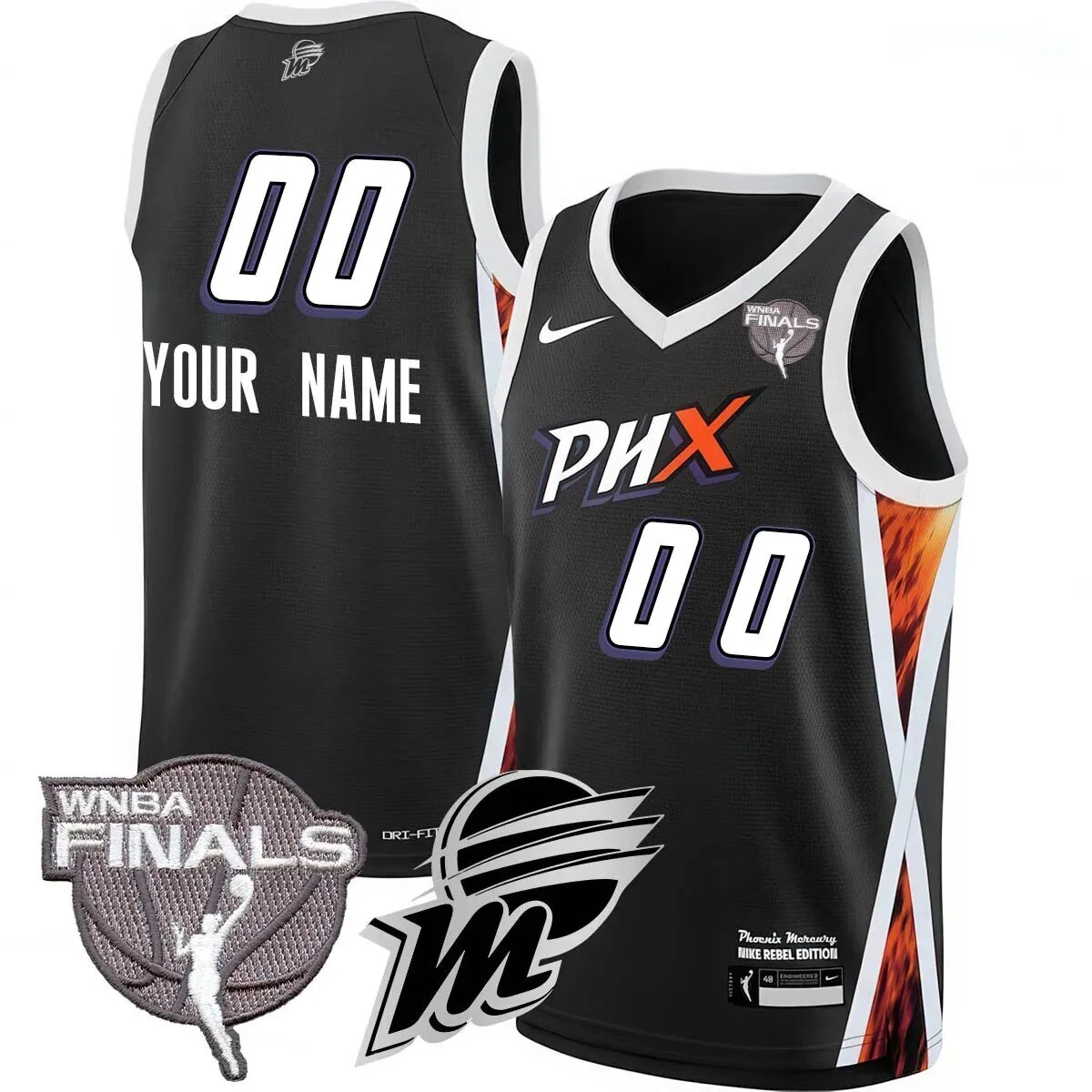 Phoenix Mercury WNBA Finals Black Custom Stitched Basketball Jersey