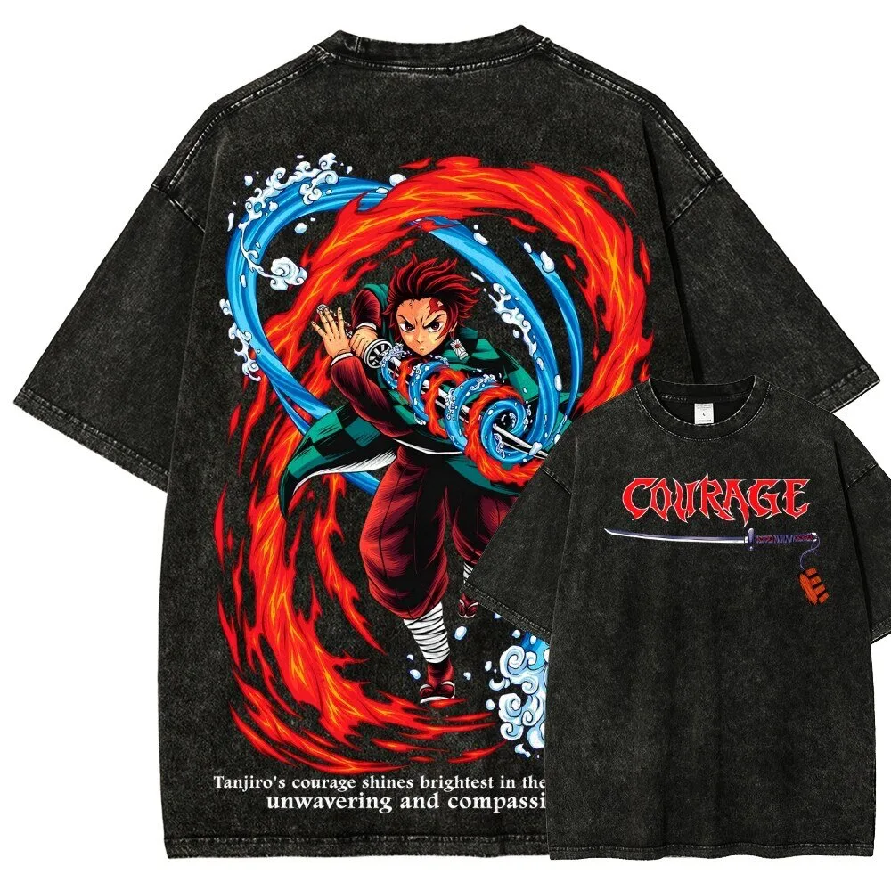 Demon Slayer Tanjiro Kamado Courage Washed T-Shirt