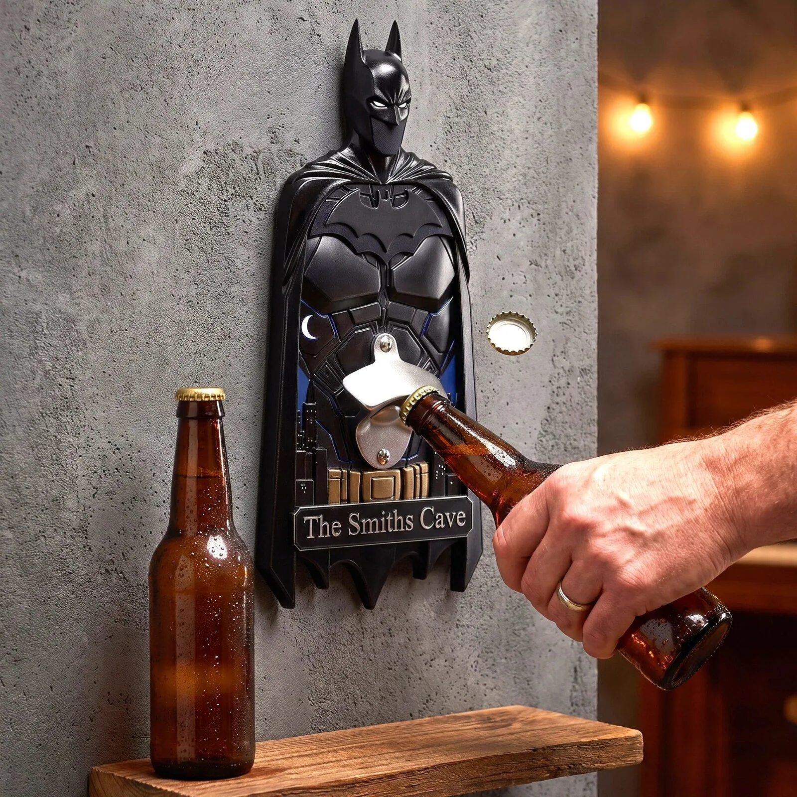 Batman Wall Mounted Bottle Opener with Personalized Batcave Sign 10 Batman Wall Mounted Bottle Opener with Personalized Batcave Sign