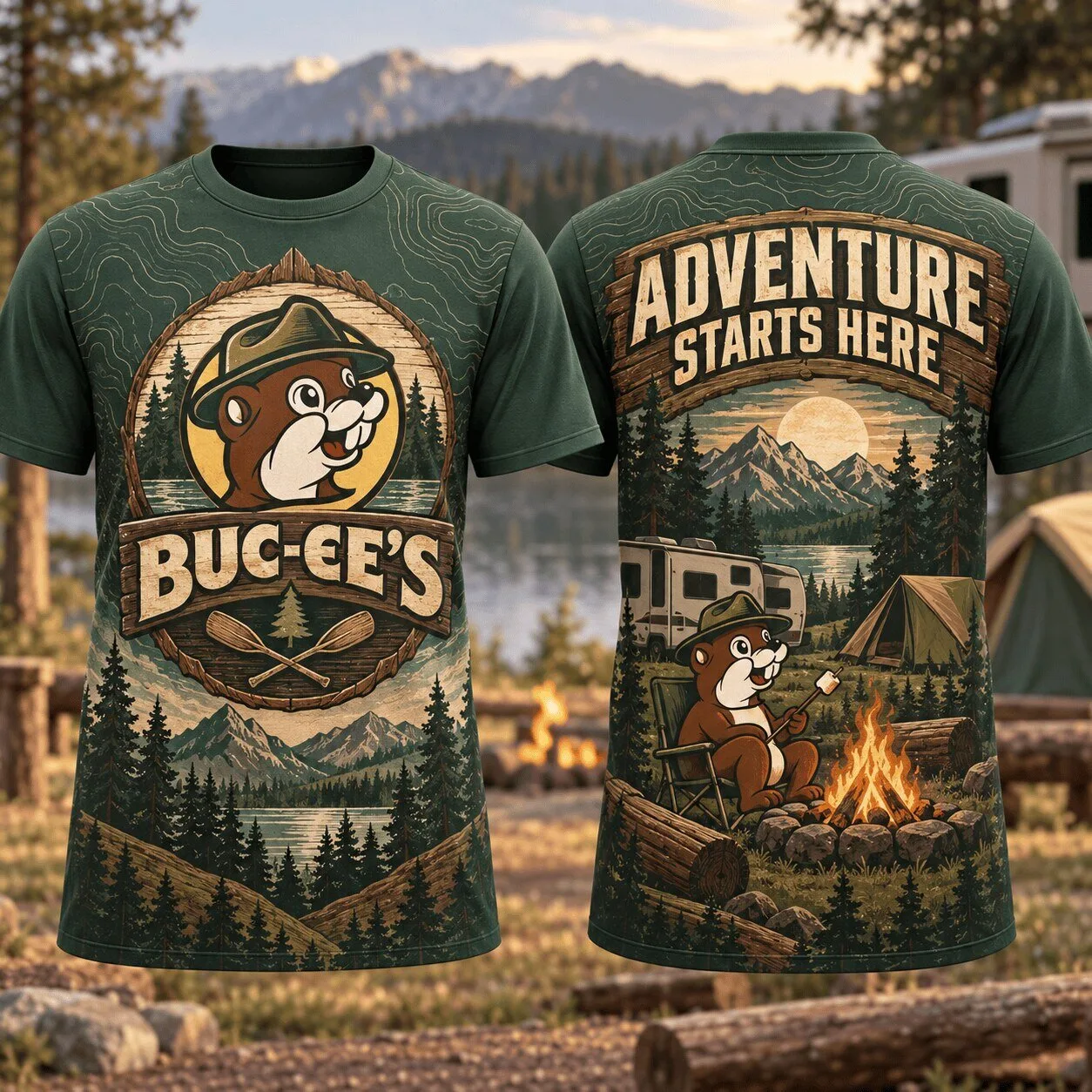 Buc-ee's Camping Adventure Starts Here Graphic T-Shirt