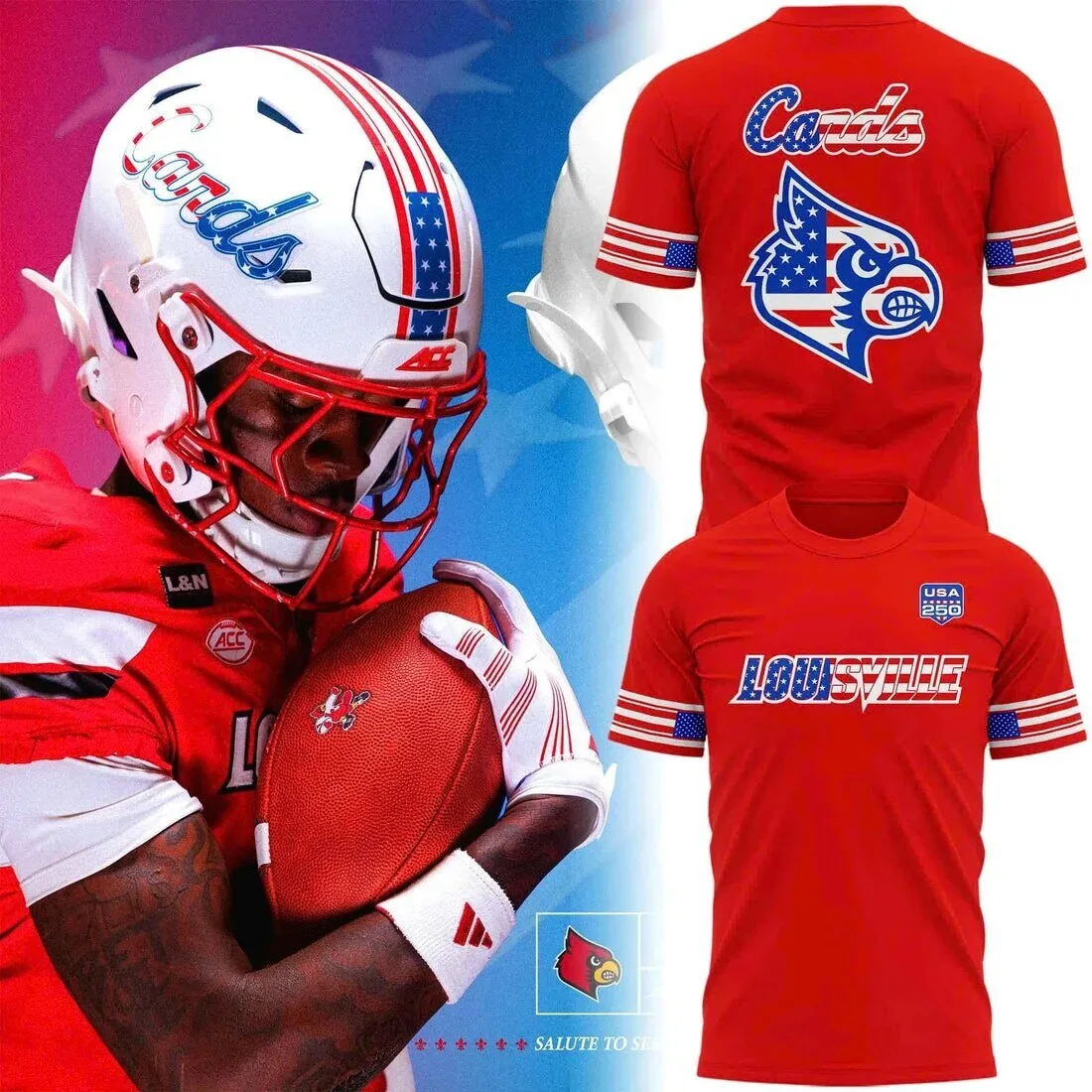 Louisville Football Cardinals Salute to Service Red T-Shirt