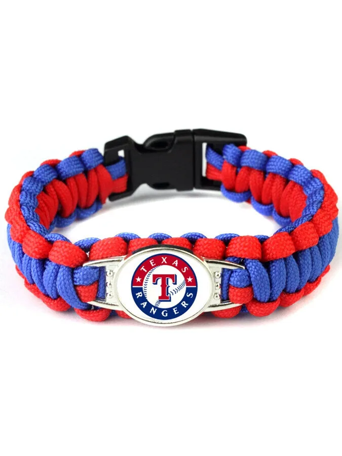 Texas Rangers Baseball Team Logo Paracord Survival Bracelet