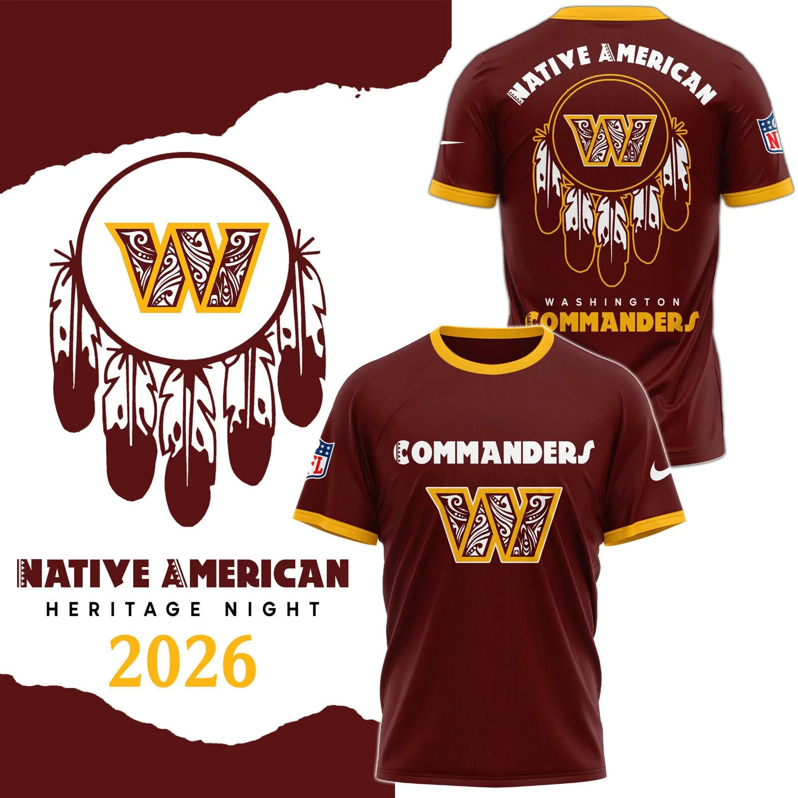Washington Commanders Native American Heritage Night 2026 Football Jersey
