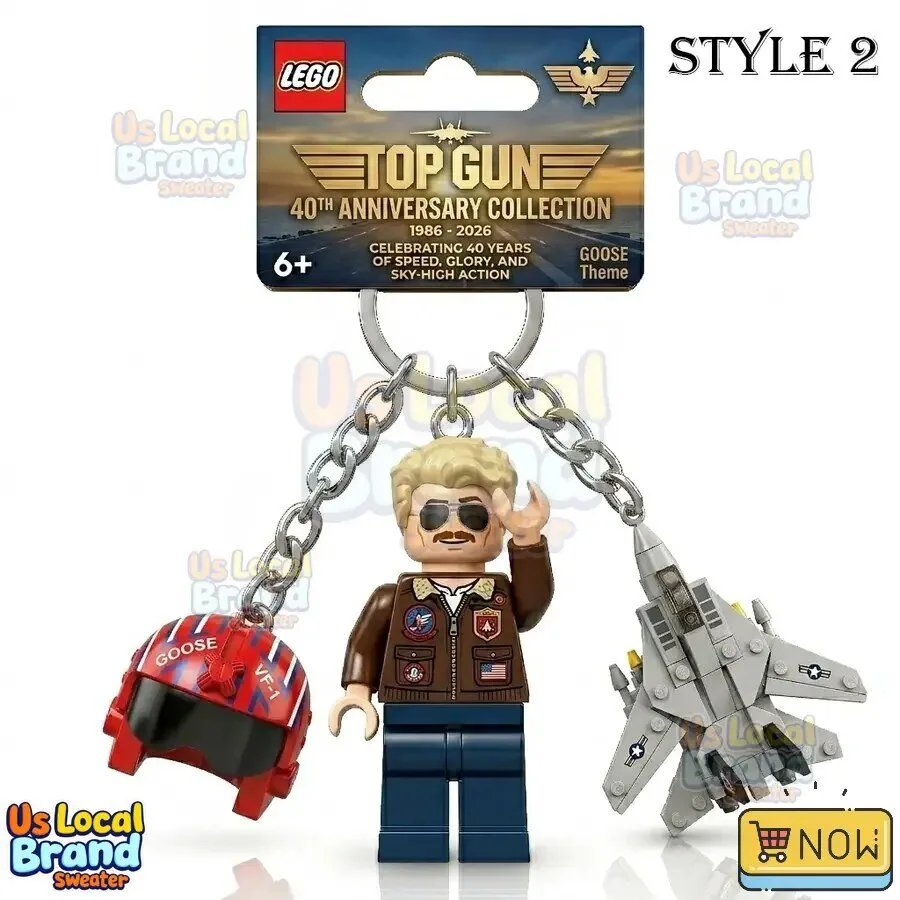 Top Gun Maverick Goose Iceman F-14 F-18 F-16 Pilot Lego Keychain Set 6 Top Gun Maverick Goose Iceman F-14 F-18 F-16 Pilot Lego Keychain Set