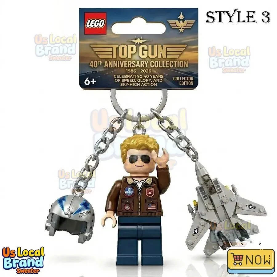 Top Gun Maverick Goose Iceman F-14 F-18 F-16 Pilot Lego Keychain Set 7 Top Gun Maverick Goose Iceman F-14 F-18 F-16 Pilot Lego Keychain Set