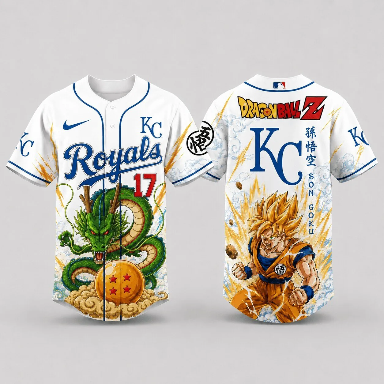 Kansas City Royals Baseball Son Goku Dragon Ball Z Anime Jersey