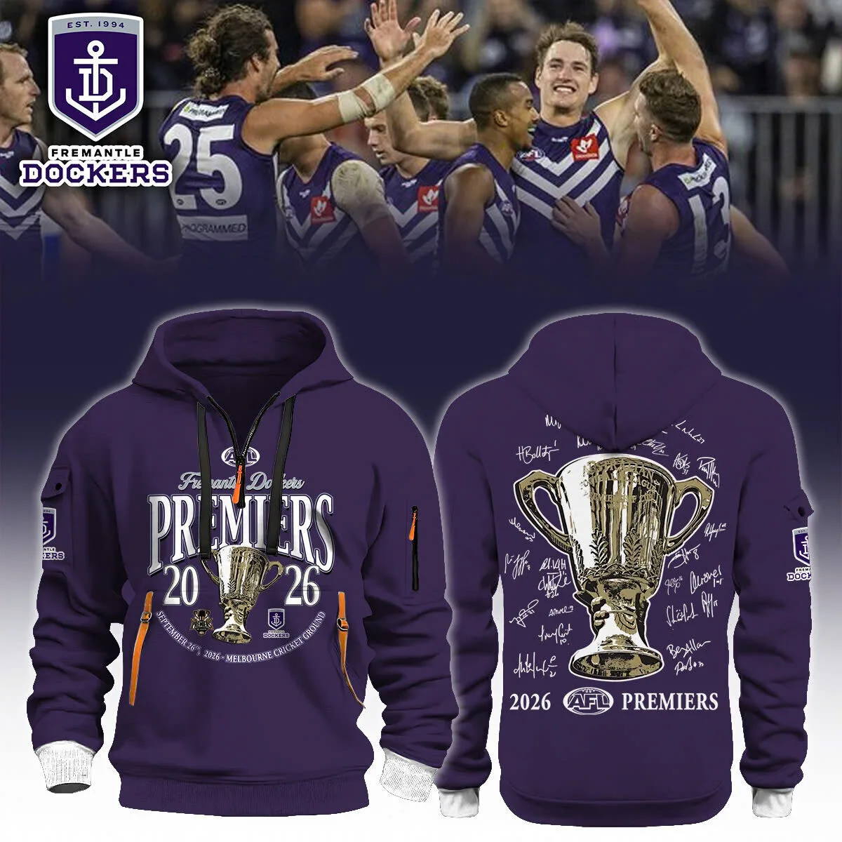 Fremantle Dockers AFL Premiers 2026 Signature Special Champions Hoodie
