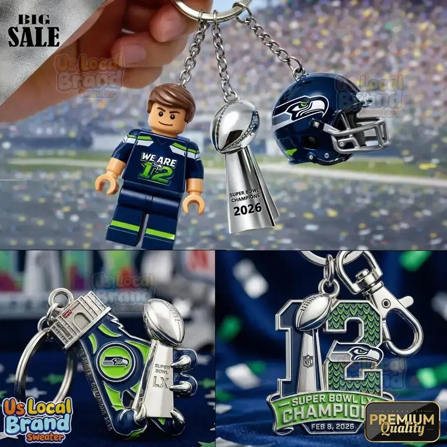 Seattle Seahawks Super Bowl Champions 2026 Football Helmet Keychain