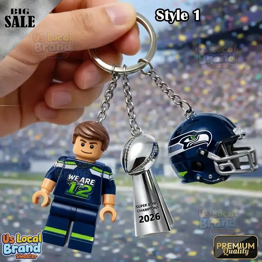 Seattle Seahawks Super Bowl Champions 2026 Football Helmet Keychain