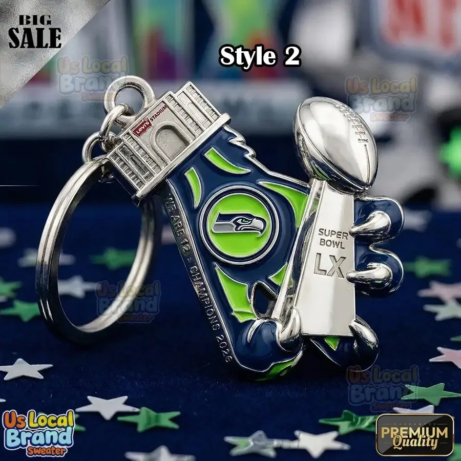 Seattle Seahawks Super Bowl Champions 2026 Football Helmet Keychain 6 Seattle Seahawks Super Bowl Champions 2026 Football Helmet Keychain