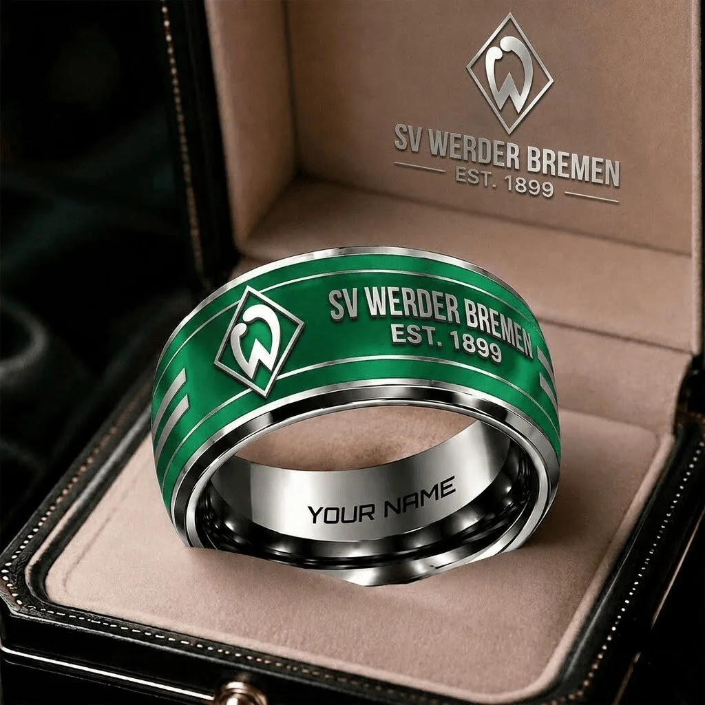 SV Werder Bremen Bundesliga Personalized Green Football Team Ring