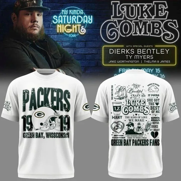 Lambeau Field Concert T-Shirt featuring Luke Combs and the Green Bay Packers