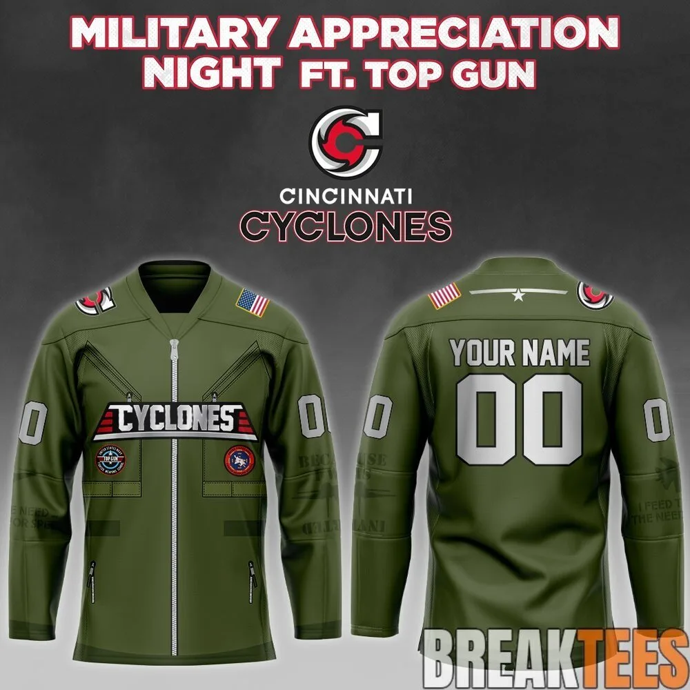Custom Hockey Jersey for Military Appreciation Night by Cincinnati Cyclones - Top Gun Edition