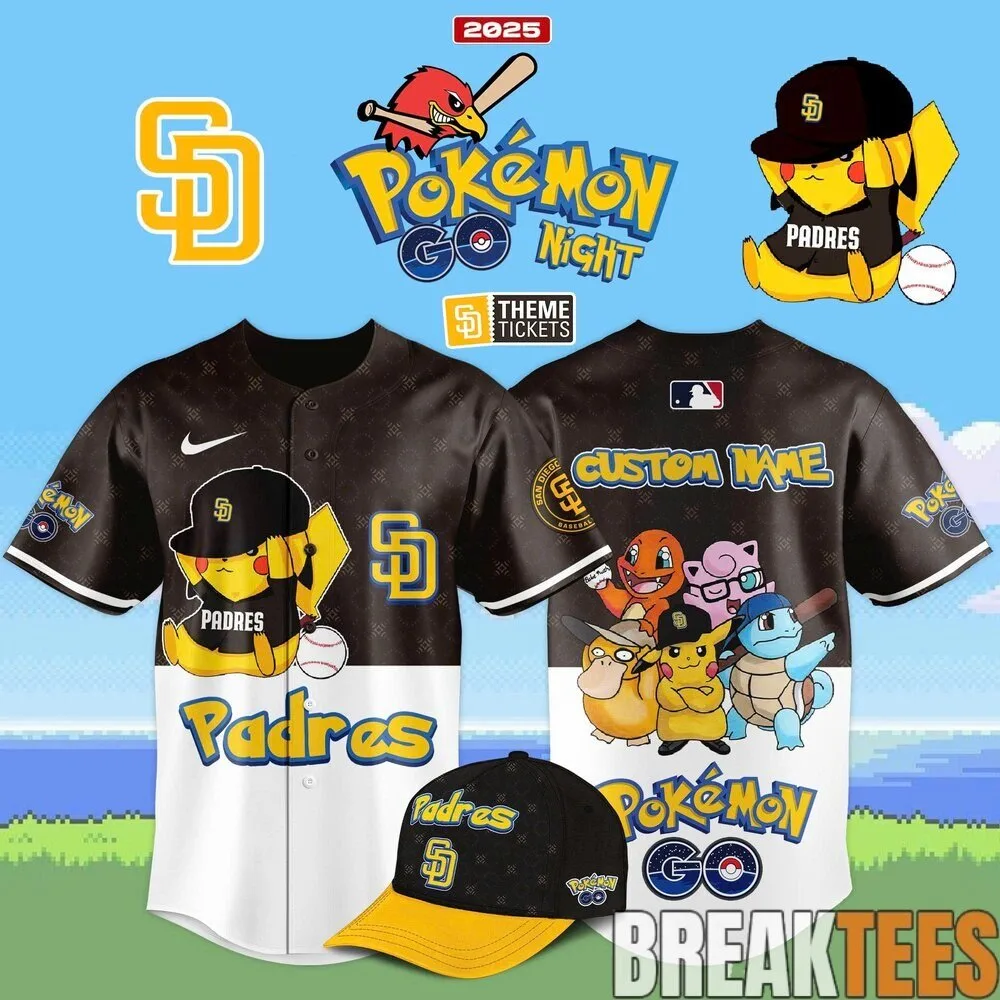 San Diego Padres Pokemon Go Night 2025 Limited Edition Baseball Jersey