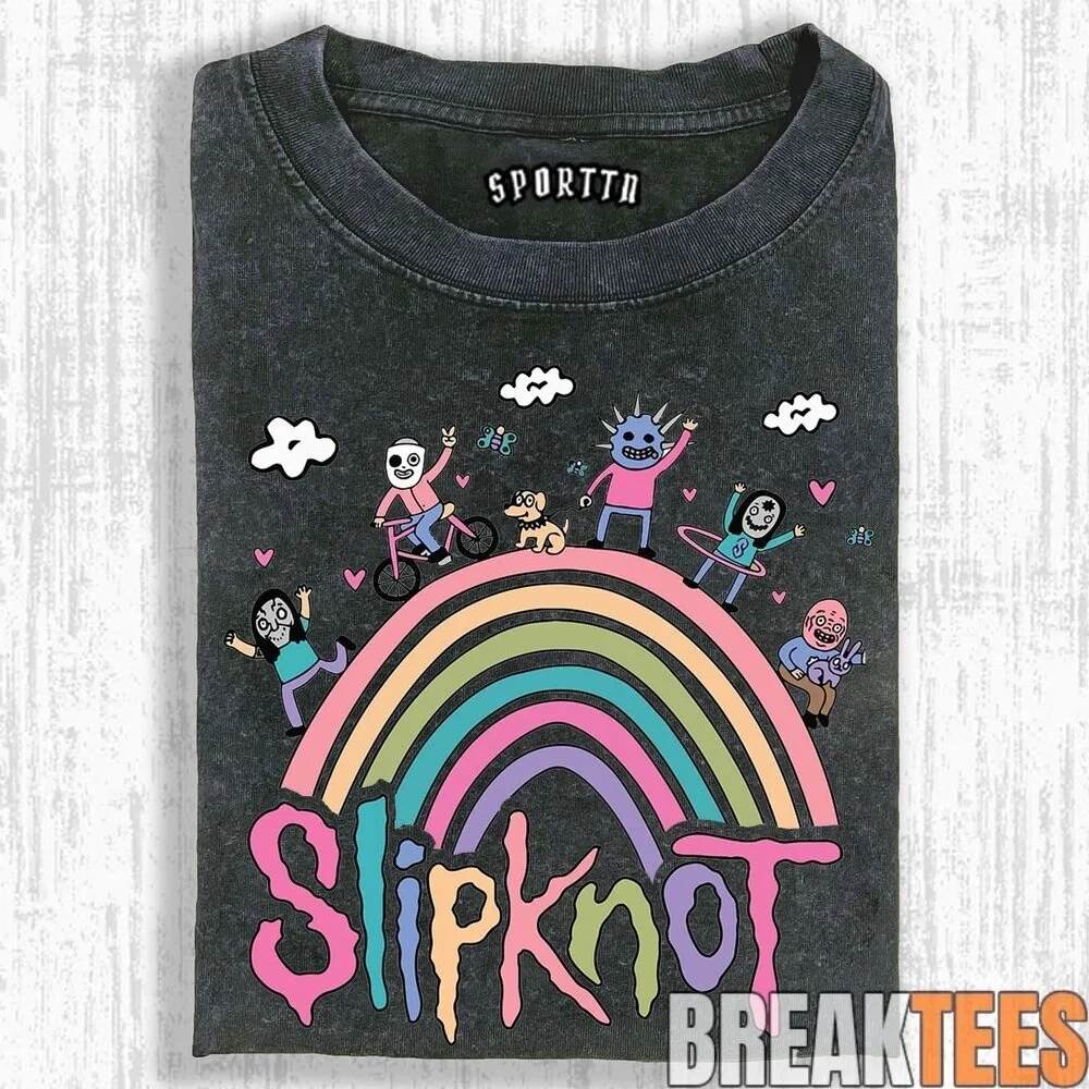 Slipknot Rainbow Graphic Design Heavy Metal Band Music Fan T-Shirt