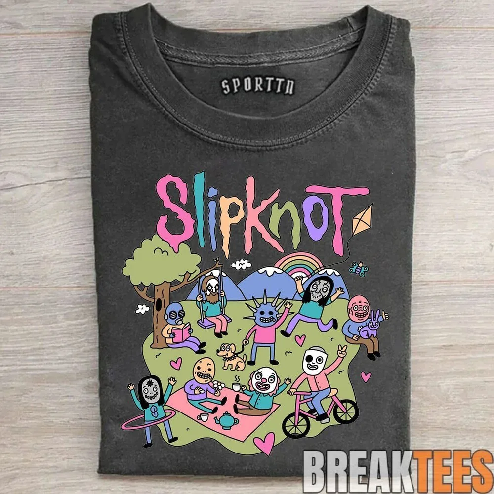 Slipknot Rainbow Graphic Design Heavy Metal Band Music Fan T-Shirt