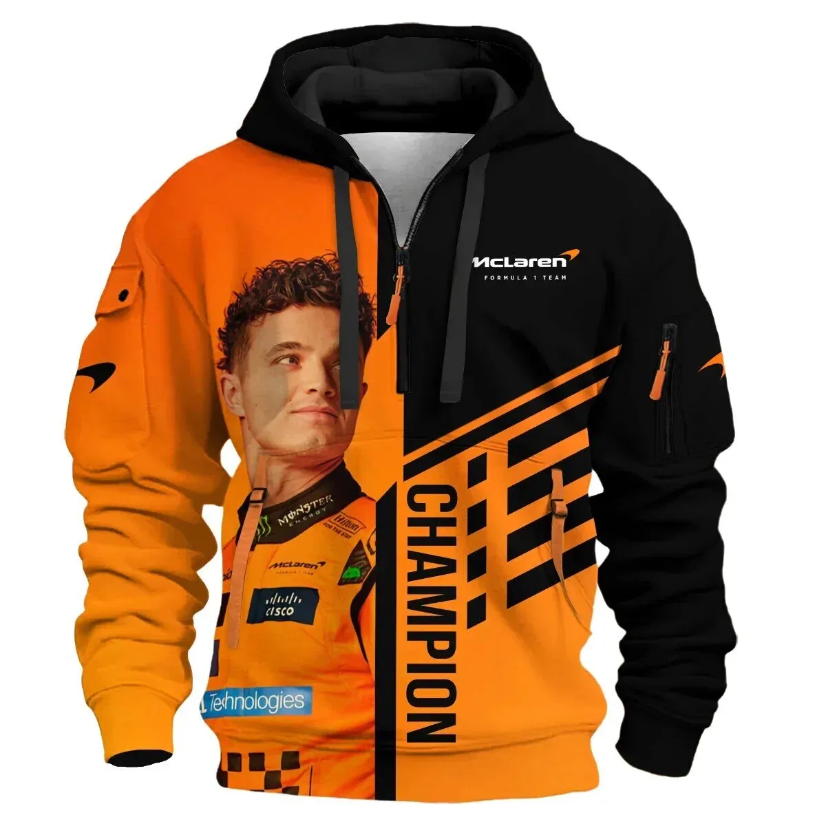 Lando Norris McLaren Formula One Team Champion Half Zip Hoodie 5 Lando Norris McLaren Formula One Team Champion Half Zip Hoodie