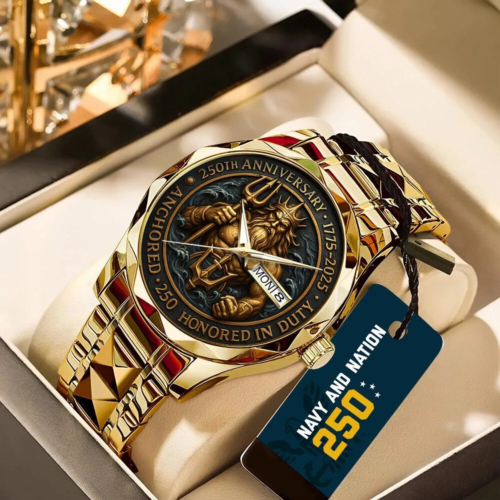 United States Navy 250th Anniversary Honored in Duty Gold Watch