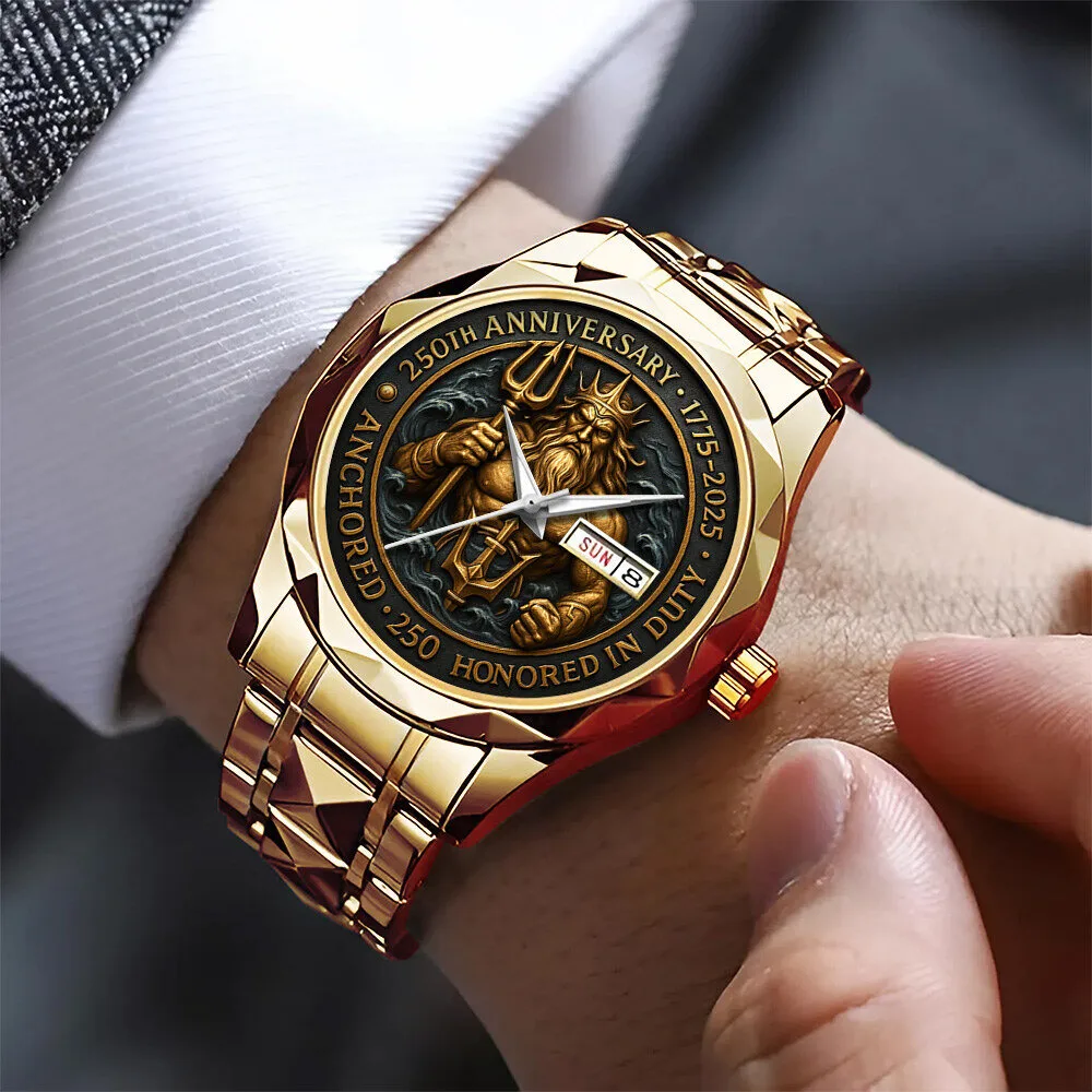 United States Navy 250th Anniversary Honored in Duty Gold Watch