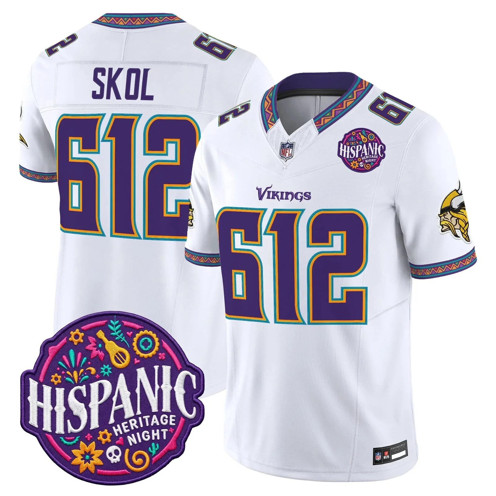 Justin Jefferson Football Jersey for Minnesota Vikings Hispanic Heritage Night 11 Justin Jefferson Football Jersey for Minnesota Vikings Hispanic Heritage Night