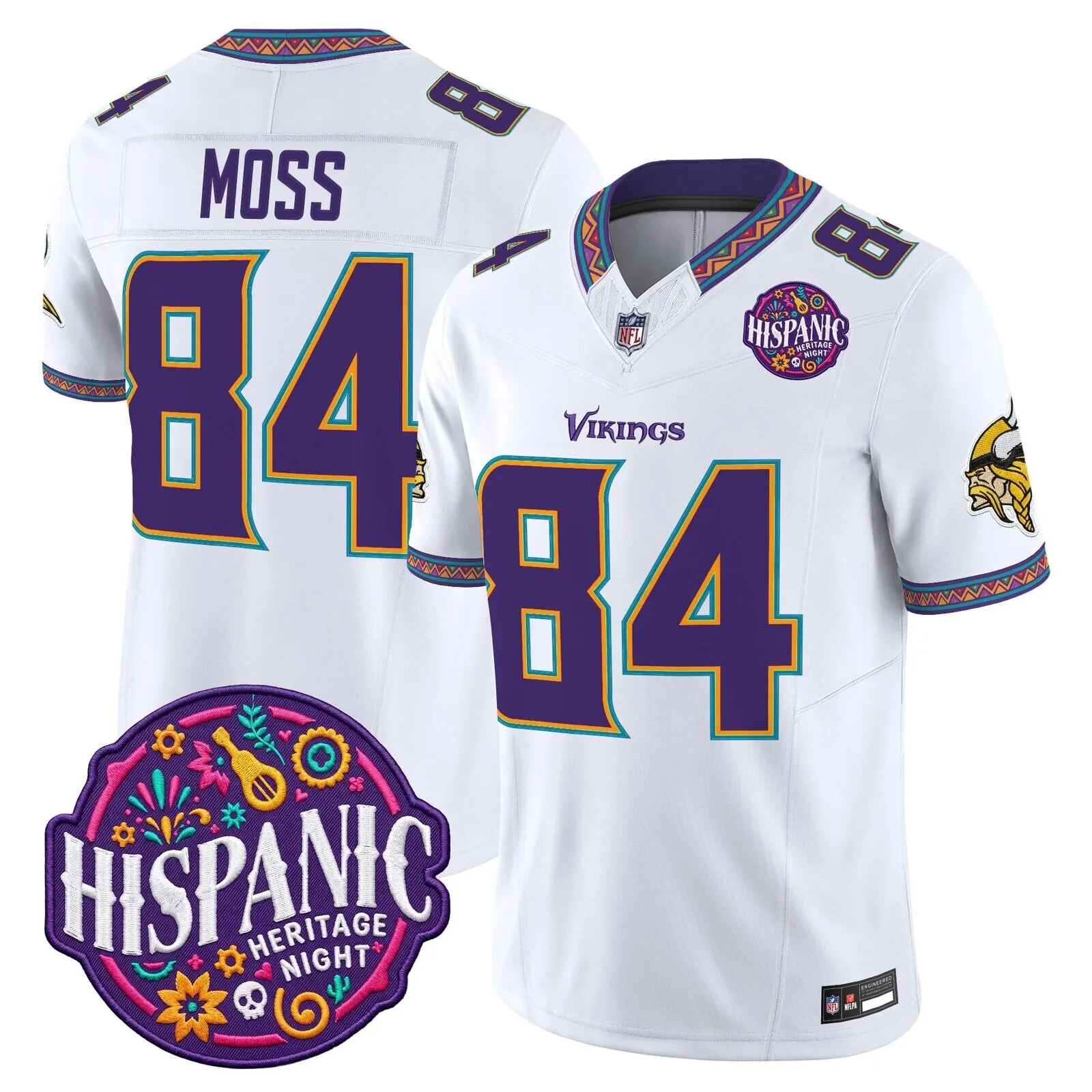Justin Jefferson Football Jersey for Minnesota Vikings Hispanic Heritage Night 18 Justin Jefferson Football Jersey for Minnesota Vikings Hispanic Heritage Night