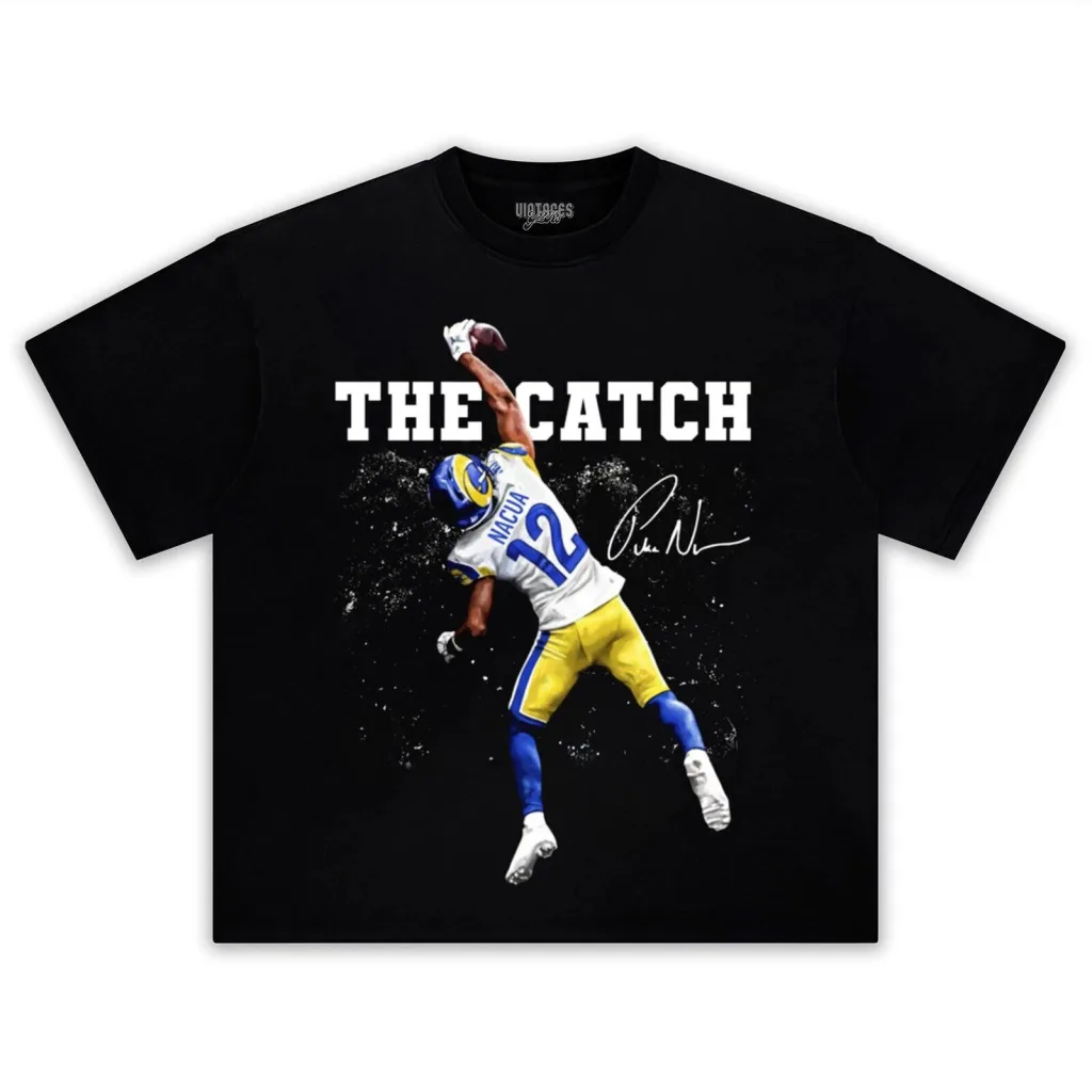 Puka Nacua The Catch Los Angeles Football Graphic T-Shirt Puka Nacua The Catch Los Angeles Football Graphic T-Shirt
