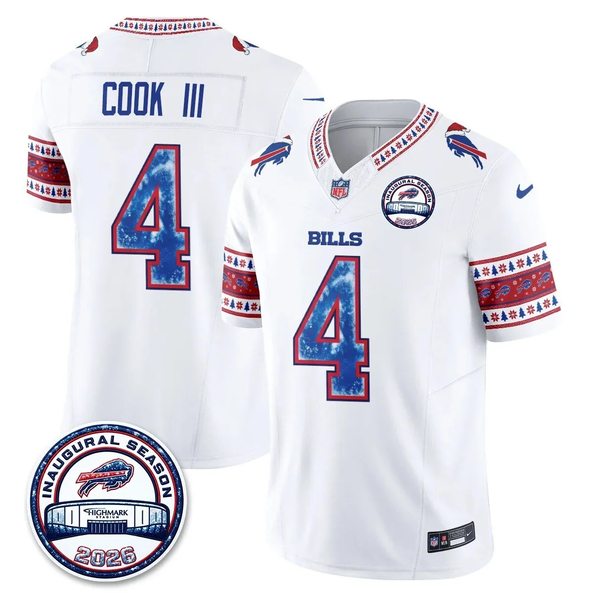 Buffalo Bills Josh Allen Christmas Edition Inaugural Season Football Jersey