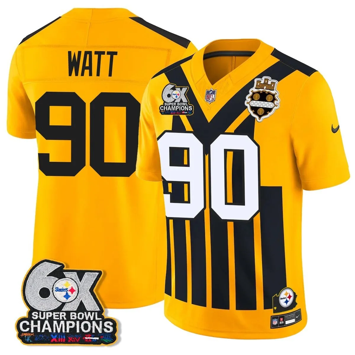 Pittsburgh Steelers WATT 90 ユニフォーム XXL Pittsburgh Steelers Six Times Super Bowl Champions T. J. Watt