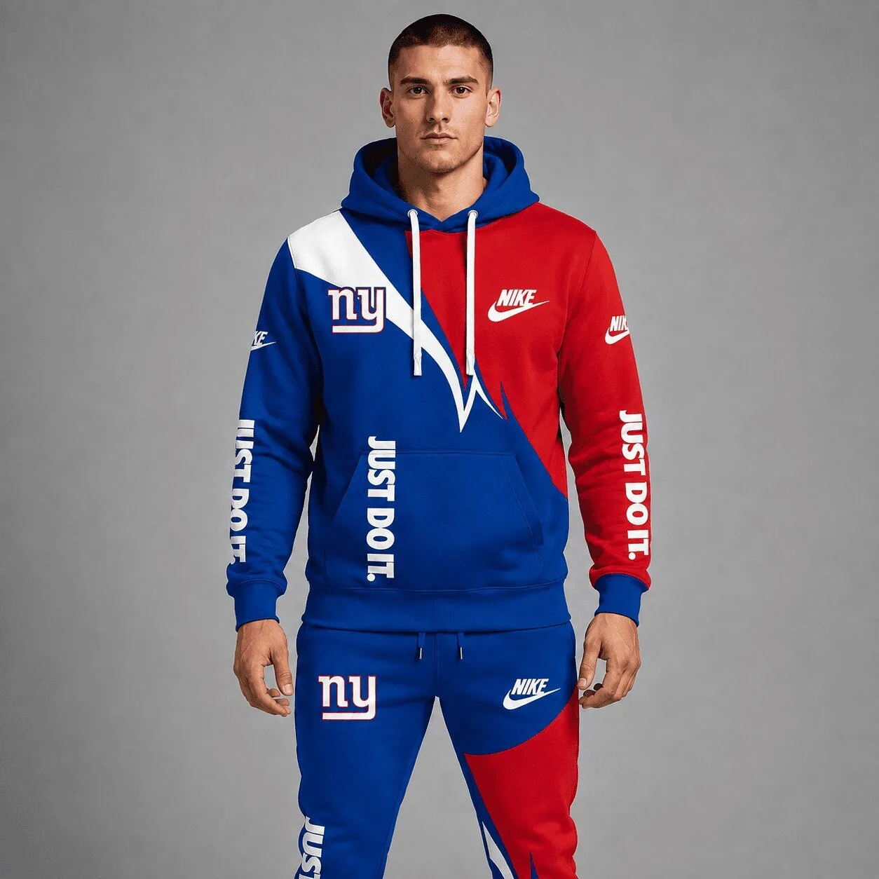 New York Giants Nike Just Do It Split Color Block Hoodie 1 New York Giants Nike Just Do It Split Color Block Hoodie