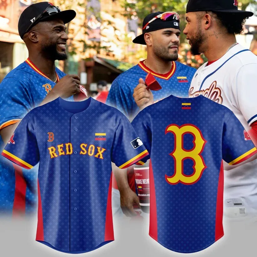 Limited Edition Boston Red Sox Venezuelan pride Donation to support disaster relief efforts for those affected by the earthquakes in Venezuela Baseball Jersey