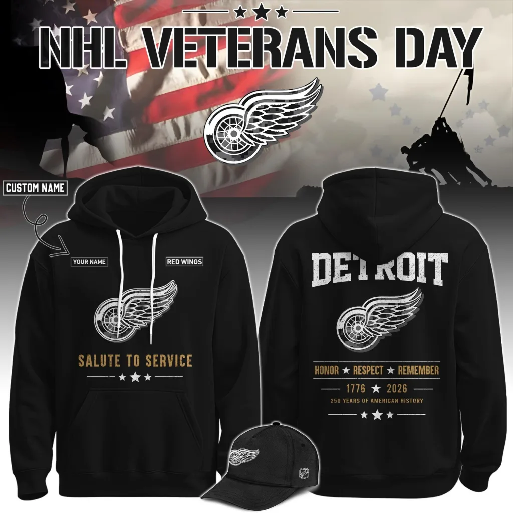 Detroit Red Wings National Hockey League Veterans Day Salute To Service Hoodie Detroit Red Wings National Hockey League Veterans Day Salute To Service Hoodie