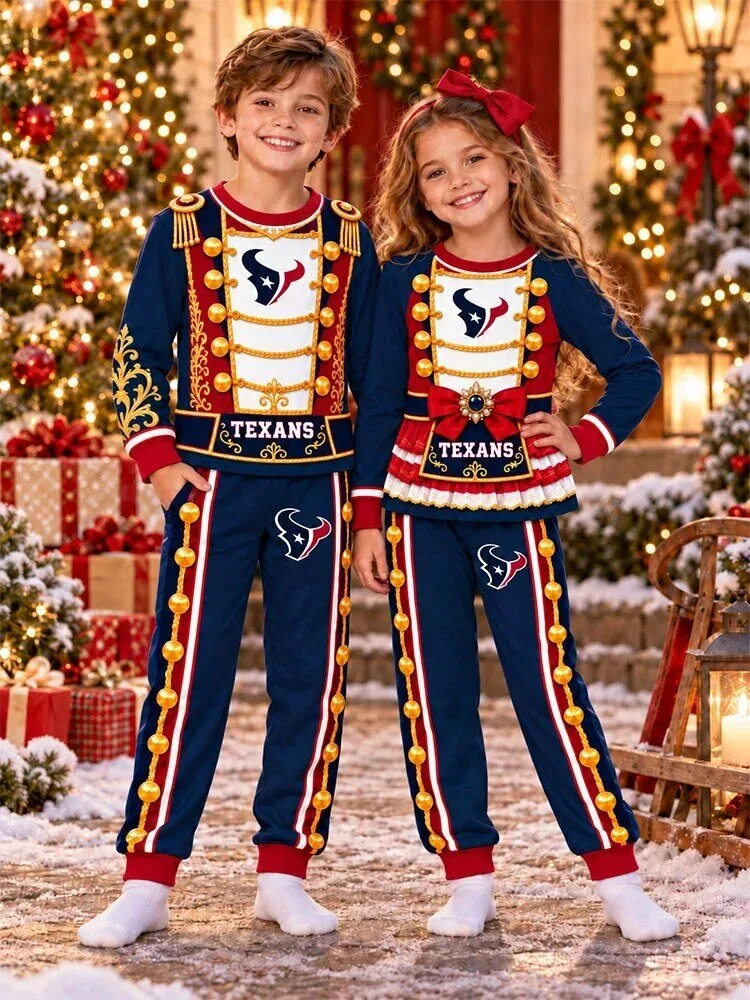 Houston Texans Nutcracker Christmas Kids Pajamas Set