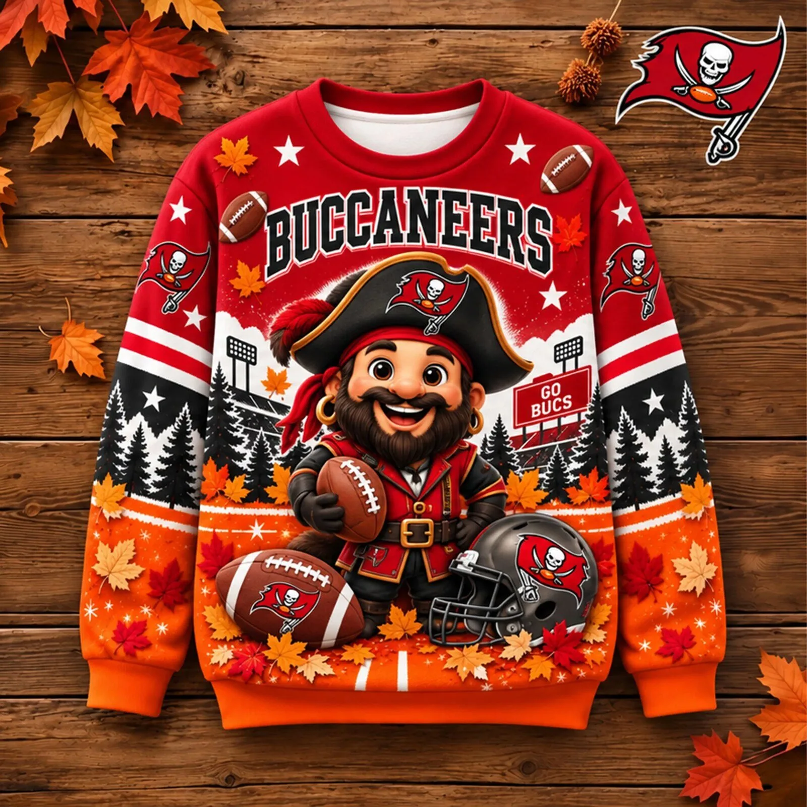 Tampa Bay Buccaneers Football Team Mascot Autumn Ugly Christmas Sweater