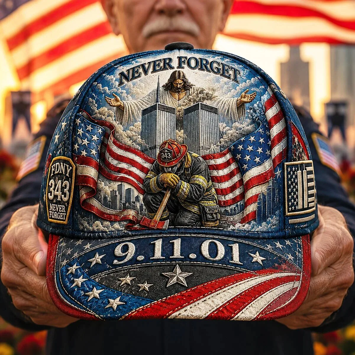 September 11th Christian Firefighter Memorial Never Forget 343 Tribute Cap Hat 9 September 11th Christian Firefighter Memorial Never Forget 343 Tribute Cap Hat