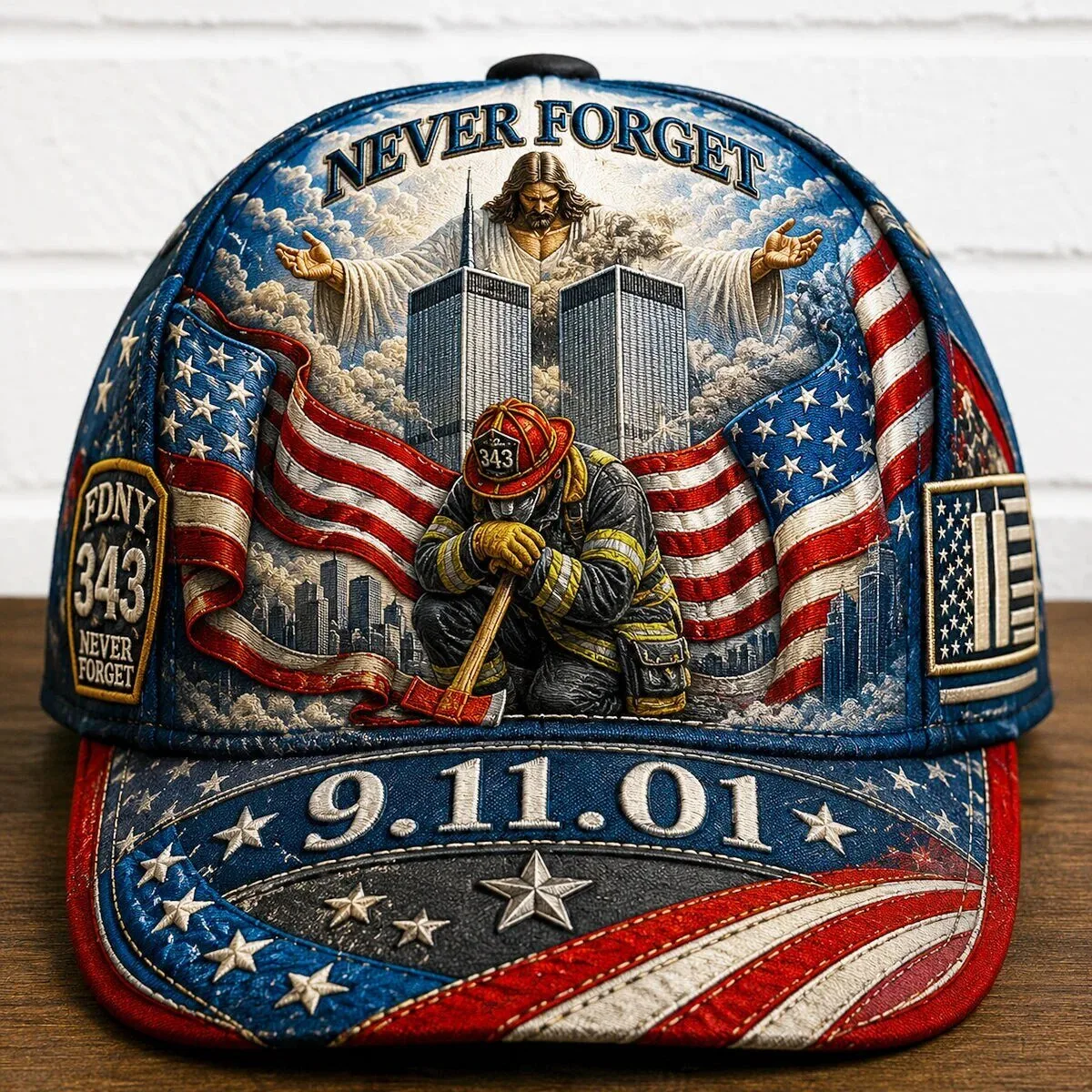 September 11th Christian Firefighter Memorial Never Forget 343 Tribute Cap Hat 11 September 11th Christian Firefighter Memorial Never Forget 343 Tribute Cap Hat