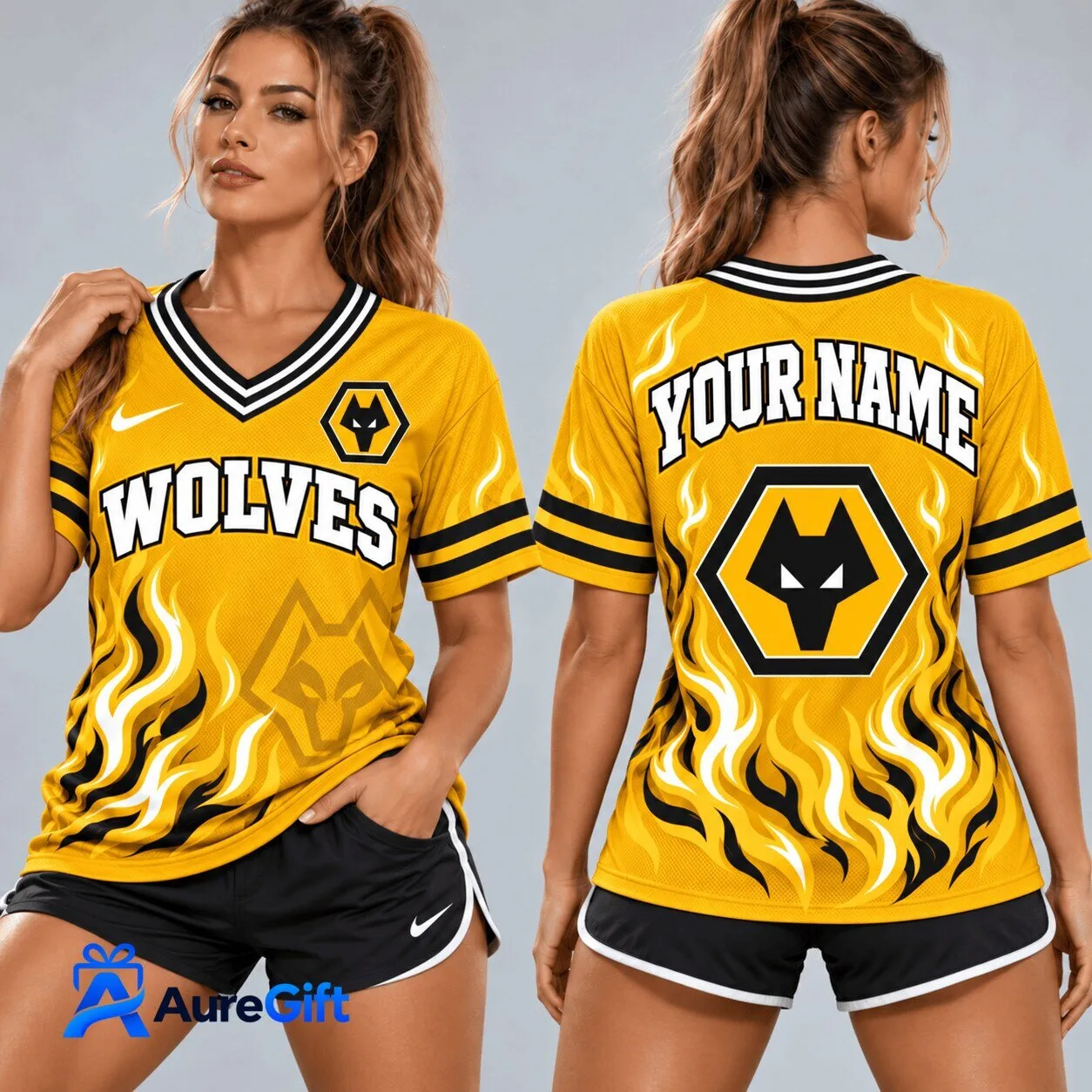Wolverhampton Wanderers Football Club Personalized V-Neck Jersey