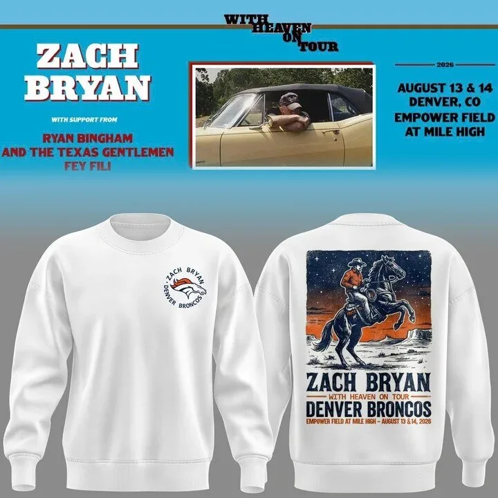 Zach Bryan Denver Broncos Empower Field Concert 2026 Sweatshirt